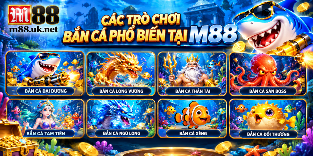 Các trò chơi Bắn Cá phổ biến tại M88