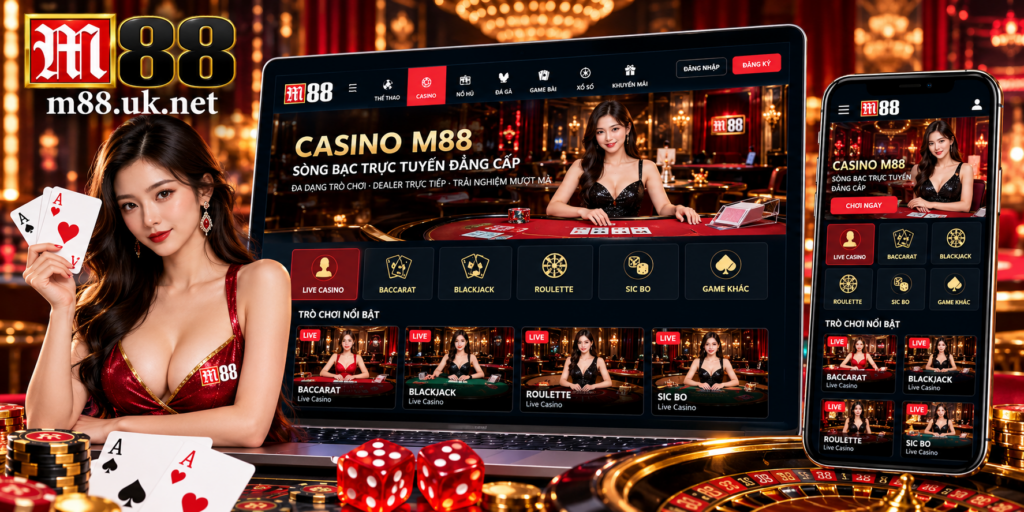Trải nghiệm Casino M88 trên điện thoại và máy tính