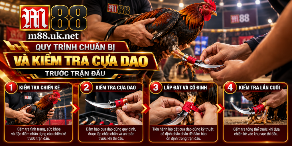Quy trình chuẩn bị và kiểm tra cựa dao trước trận đấu