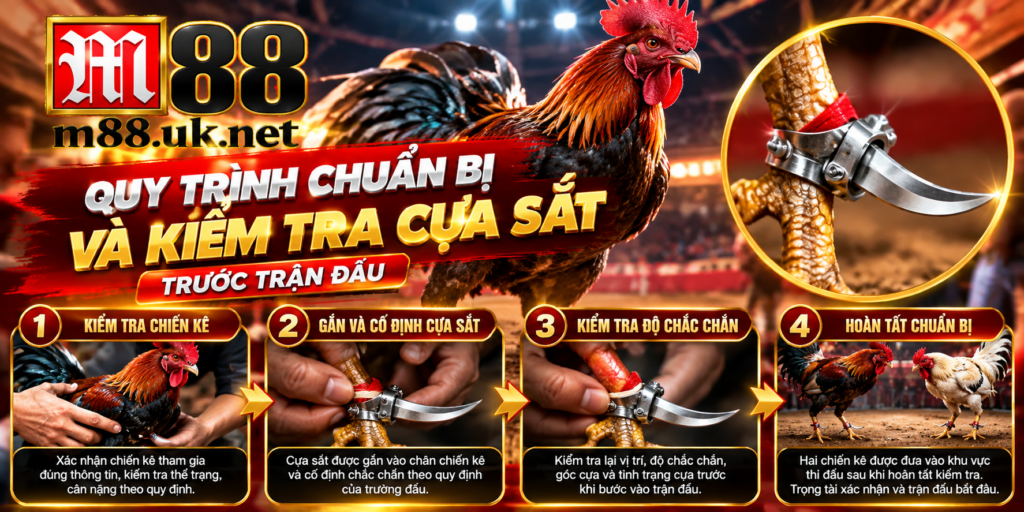 Quy trình chuẩn bị và kiểm tra cựa sắt trước trận đấu