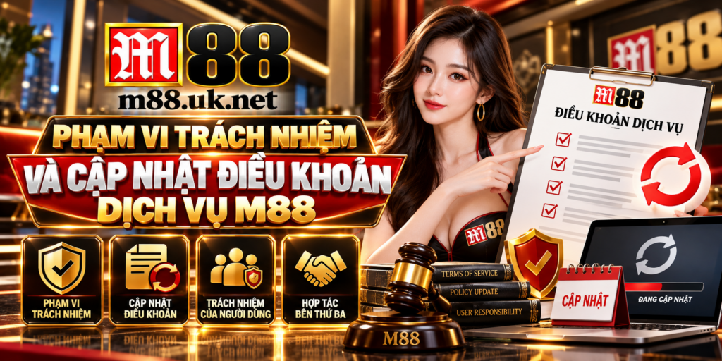 Phạm vi trách nhiệm và cập nhật Điều Khoản Dịch Vụ M88