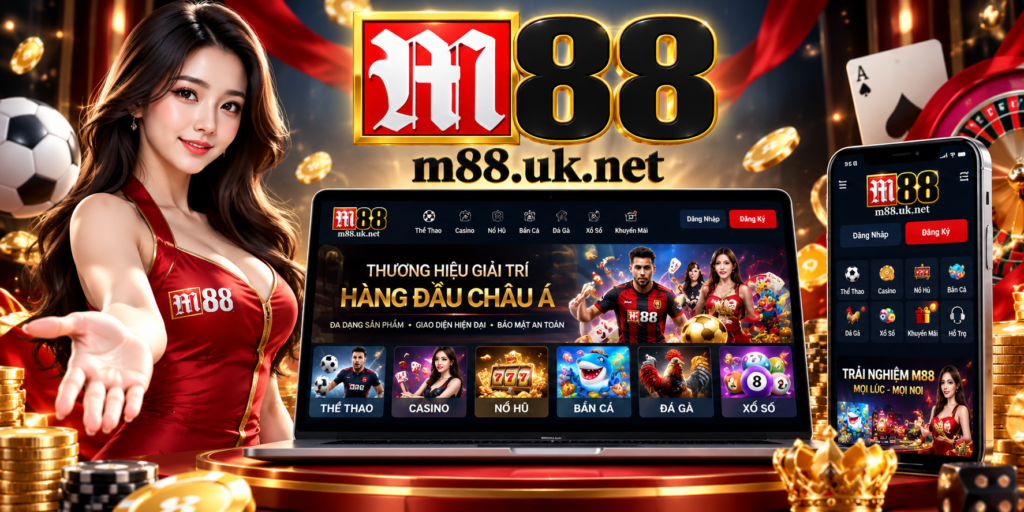 Giao diện tổng quan và giới thiệu thương hiệu M88