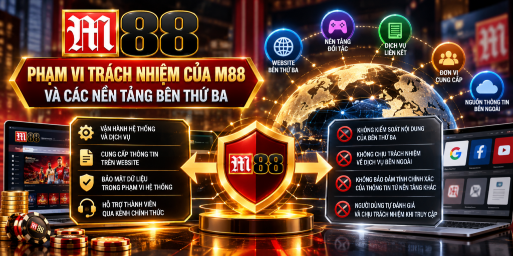 Phạm vi trách nhiệm của M88 và các nền tảng bên thứ ba