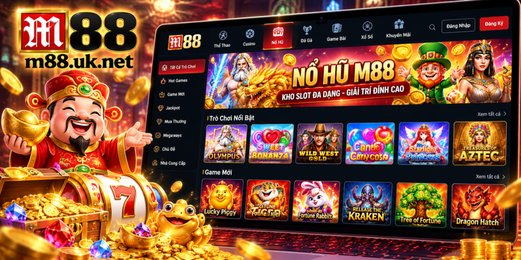 Giao diện tổng quan sảnh Nổ Hũ M88