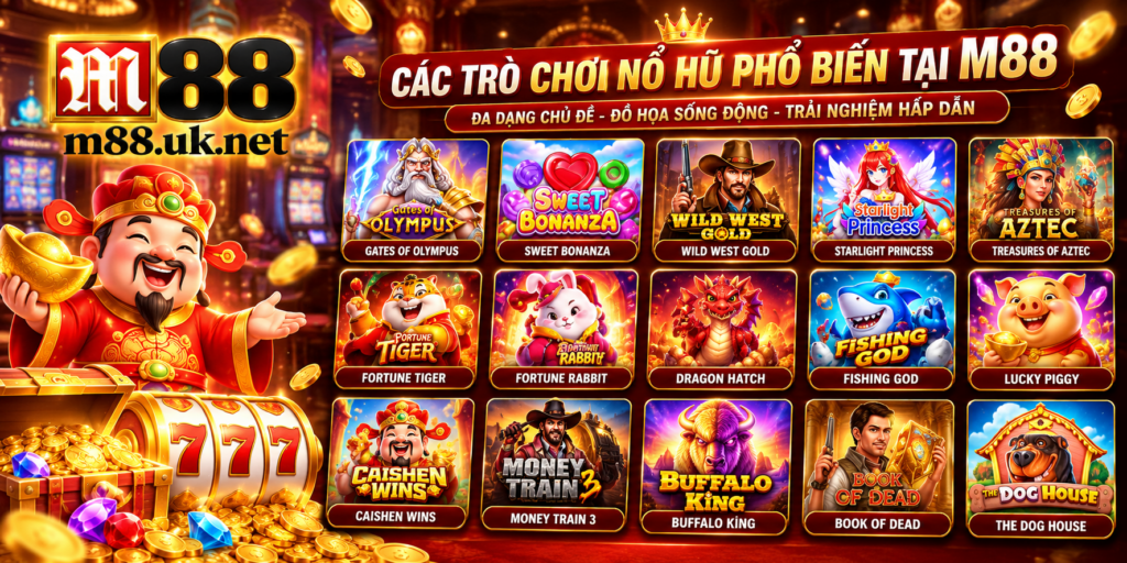 Các trò chơi Nổ Hũ phổ biến tại M88