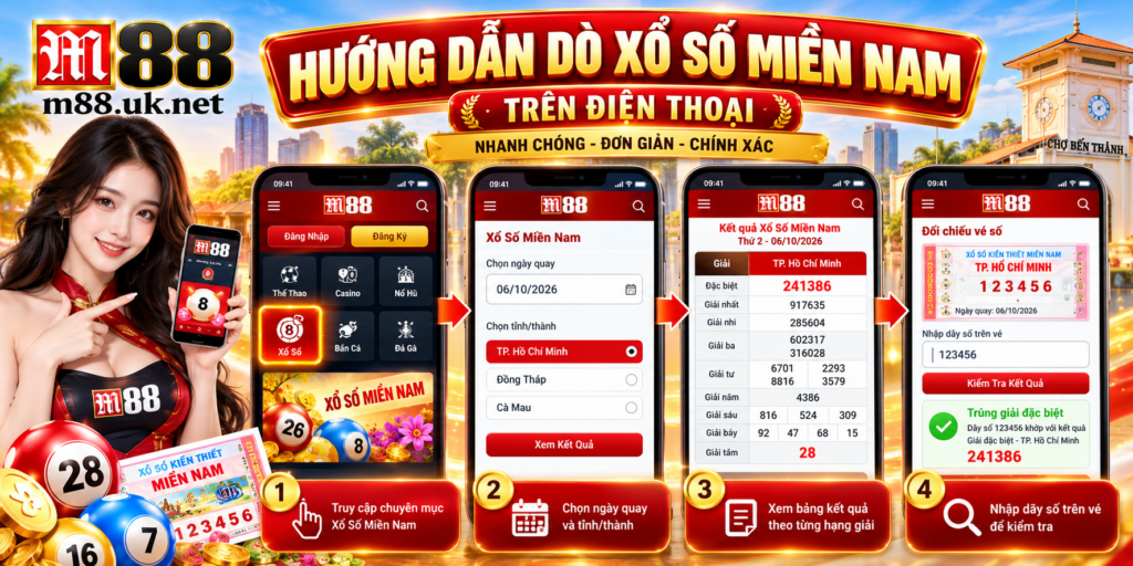 Hướng dẫn dò Xổ Số Miền Nam trên điện thoại